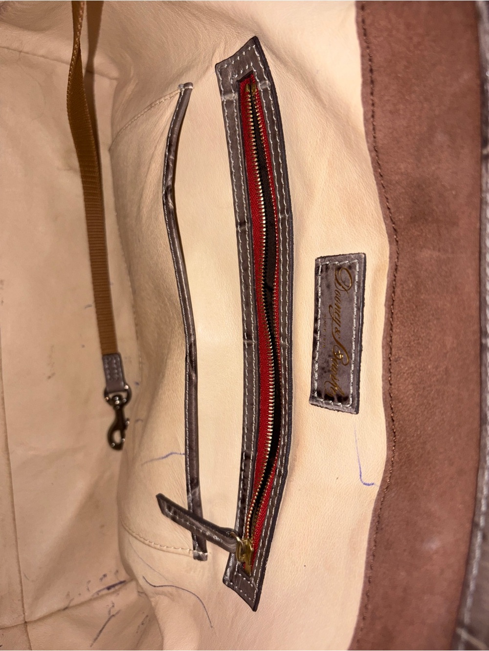 Dooney & Bourke Large Amelie gray crocodile-embossed Tote & Crossbody GUC - Picture 9 of 13